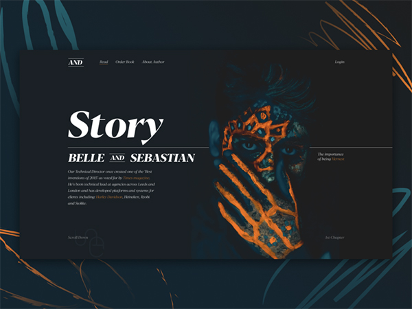 大胆的大字符排版风格网页设计：强视觉冲击力文字 UI